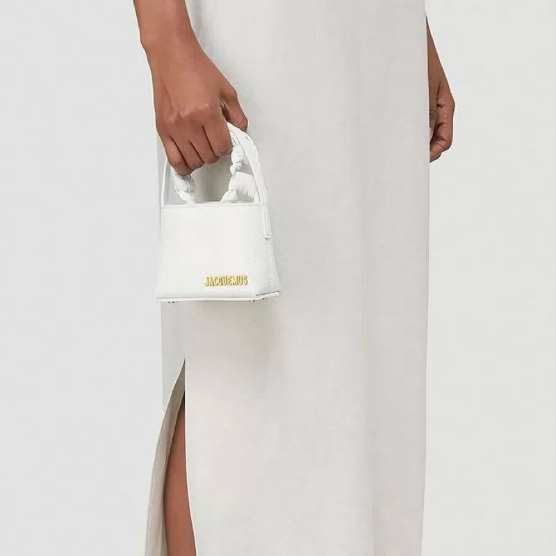 Original Jacquemus Le Petit Sac Noeud Mini Handbag in Nubuck Leather