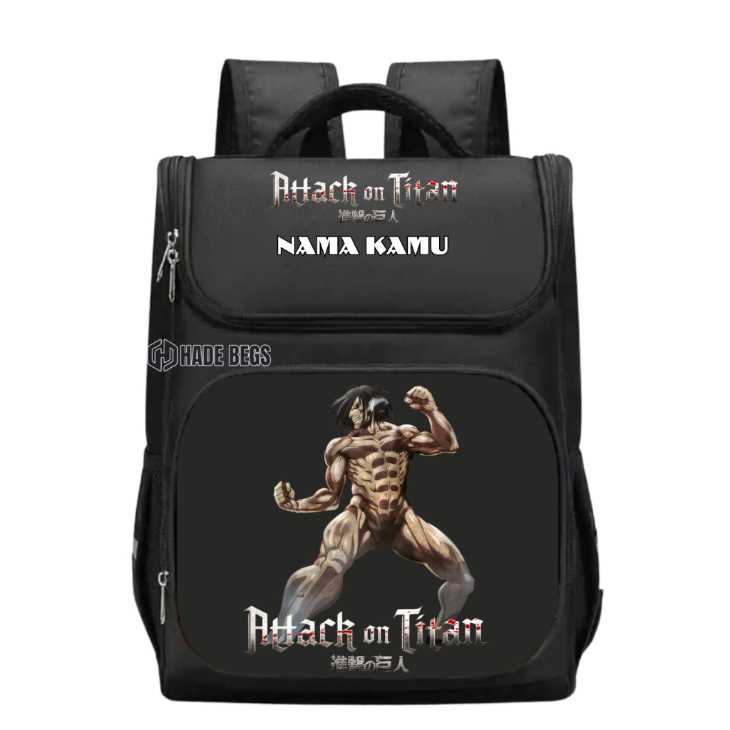 TAS RANSEL ANAK Anime Attack On Titan Tas AoT Ransel Bagpack Tas Sekolah Pria - FREE CETAK NAMA