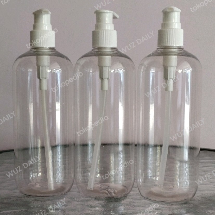 Botol plastik bening PUMP 500ml botol handsoap handsanitizer 500 ml
