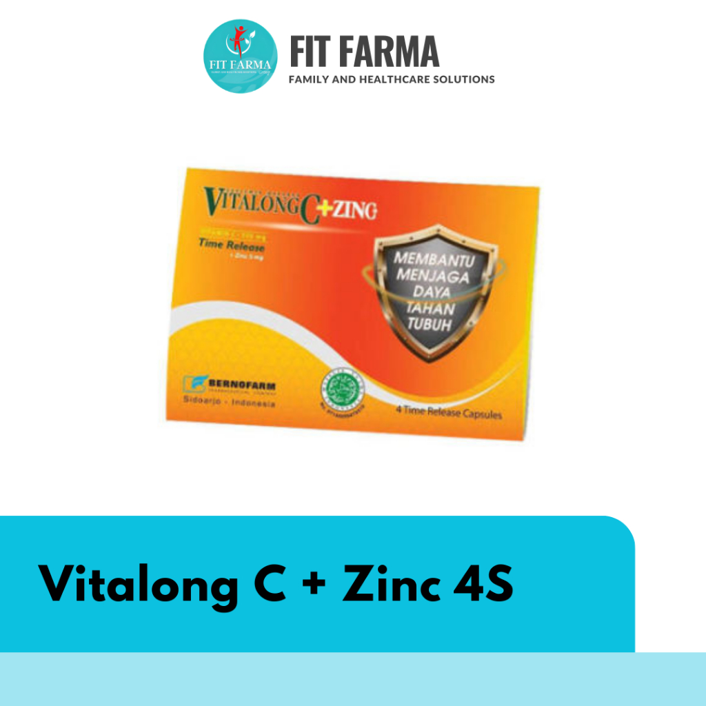 Vitalong C + Zinc Vitamin C Teknologi Time Release Daya Tahan Tubuh - Isi 4