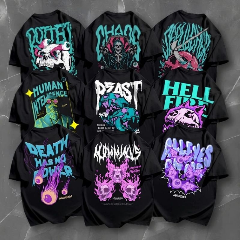 KAOS PROMO PAKET 5 PCS 100RIBU/KAOS DISTRO/PRIA/WANITA BAHAN ADEM