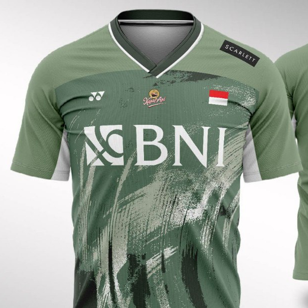 Jersey Badminton Indonesia All England 2024 Yonex Hijau Small Big Size Jumbo