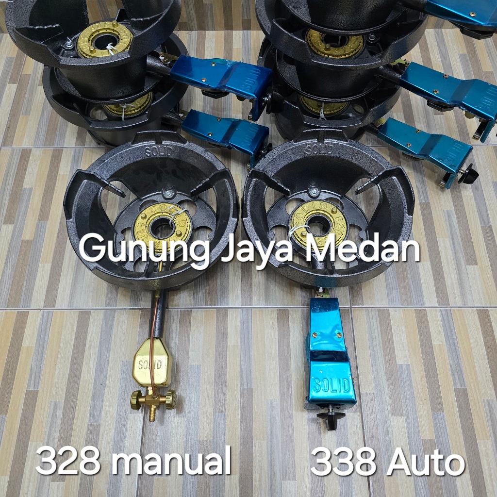 Kompor Gas 1 Tungku SOLID High Press Bahan Besi Cor Kuat Tahan Beban Api Besar Tinggi 328 Manual 338