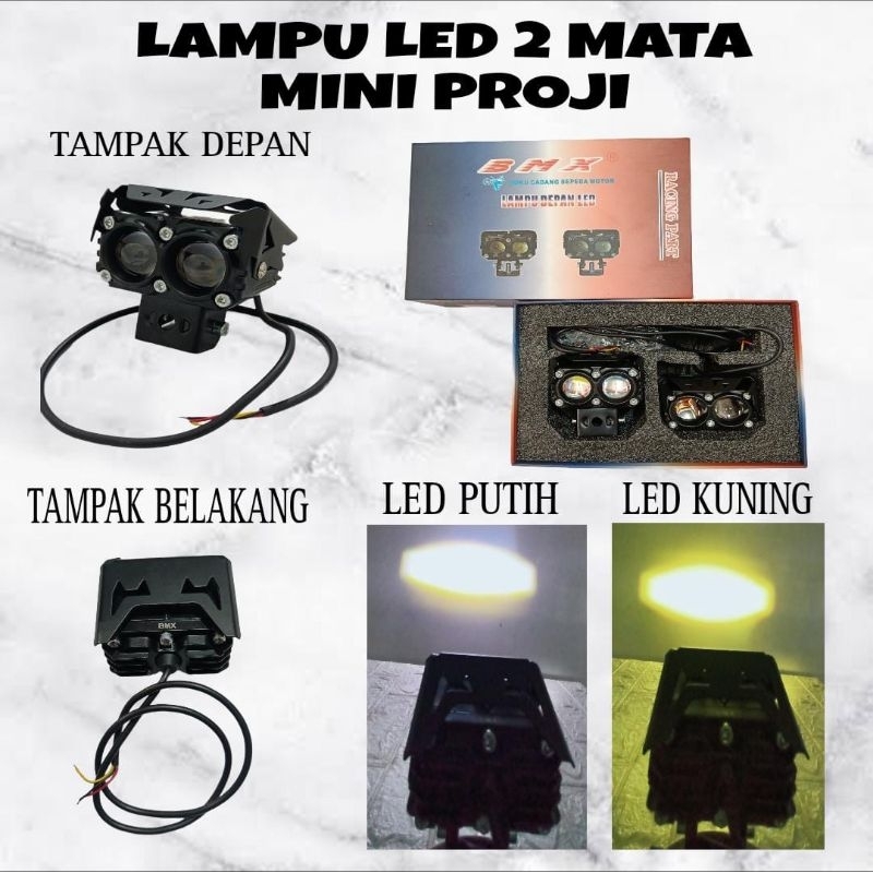 lampu tembak laser LED 2 mata superbright kuning putih