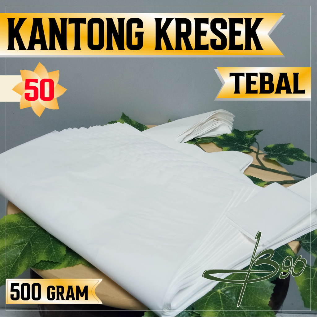 KANTONG PLASTIK KRESEK TEBAL PUTIH OXIUM UKURAN LEBAR 50 CM / KRESEK PUTIH 500 GR