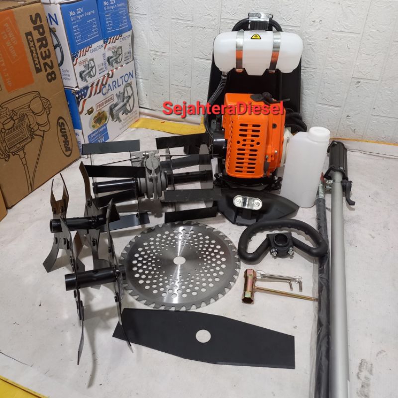 Paket Mesin Potong Babat Rumput 2Tak+Cultivator bajak Sawah