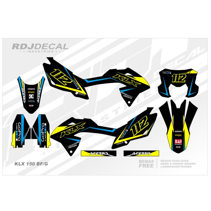 DECAL STICKER KLX 150 BF (002) DEKAL STIKER KLX G/SE/EXTREME/NEW 2016 2017 2018 2019 2020 2021 2022 