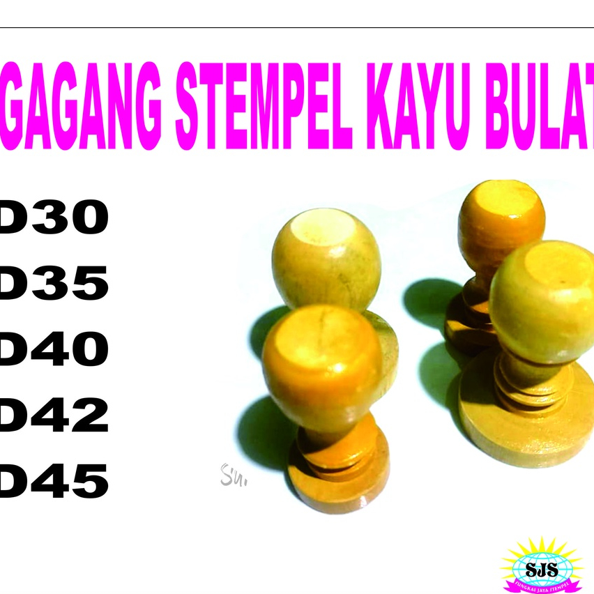 Gagang stempel kayu bulat