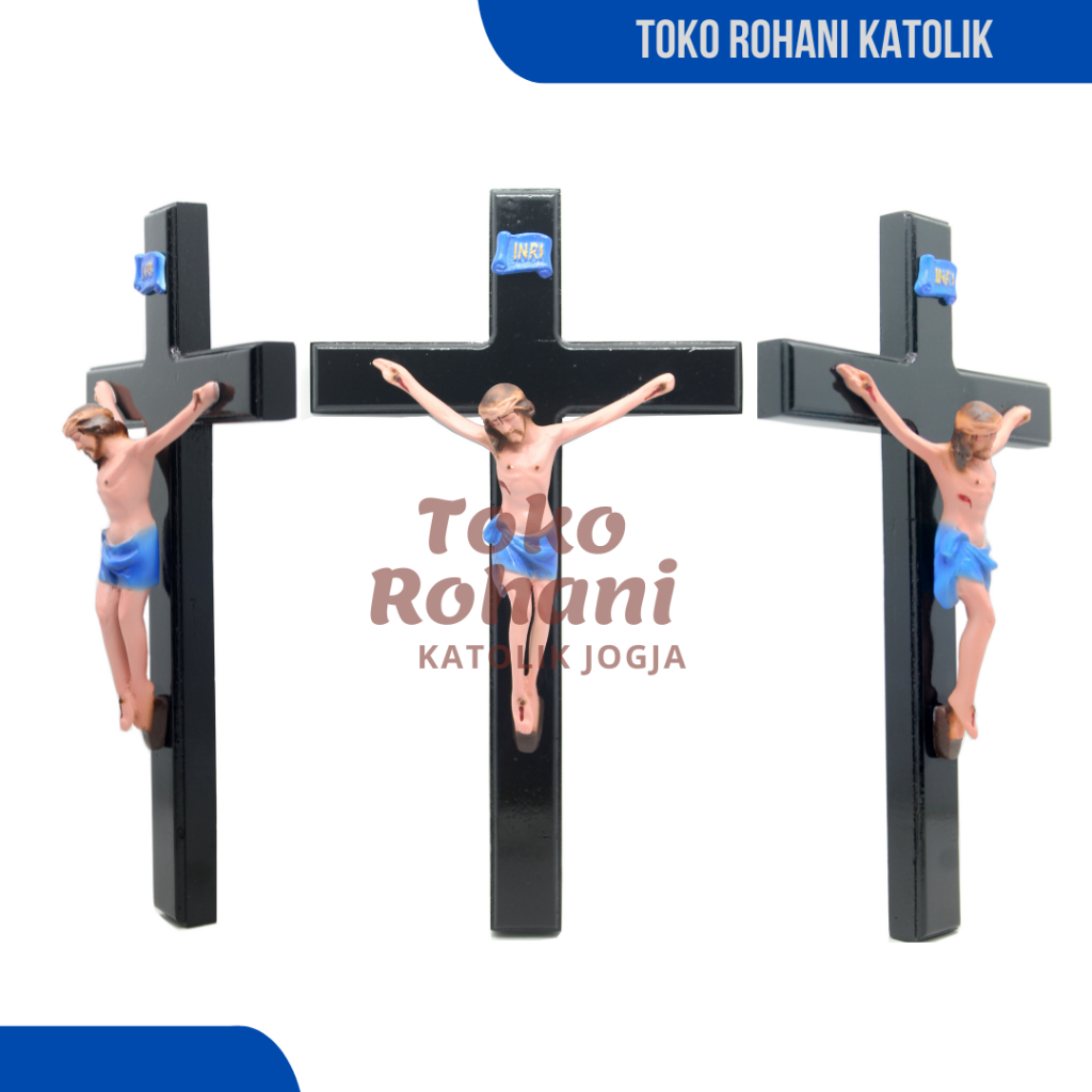 PROMO SALIB DINDING 30 CM (HITAM) / SALIB DINDING KATOLIK / SALIB GANTUNG KRISTEN / SALIB KAYU
