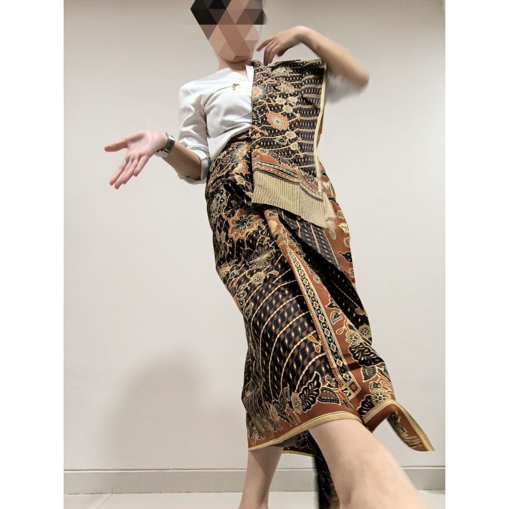 Sarung Batik Wanita Daun Dewa Super Setelan (Bonus Selendang)