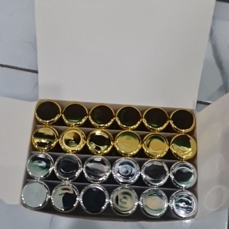 Botol Tola Batik isi 24 Botol 3ml / Botol tola ukir batik gold silver per 2 lusin