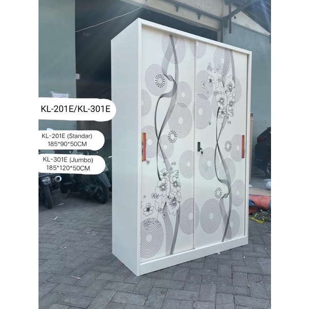 Lemari Baju Besi Sliding SL-301E - Lemari Baju Besi - Lemari Baju anti rayap - Lemari Pakaian Slidin