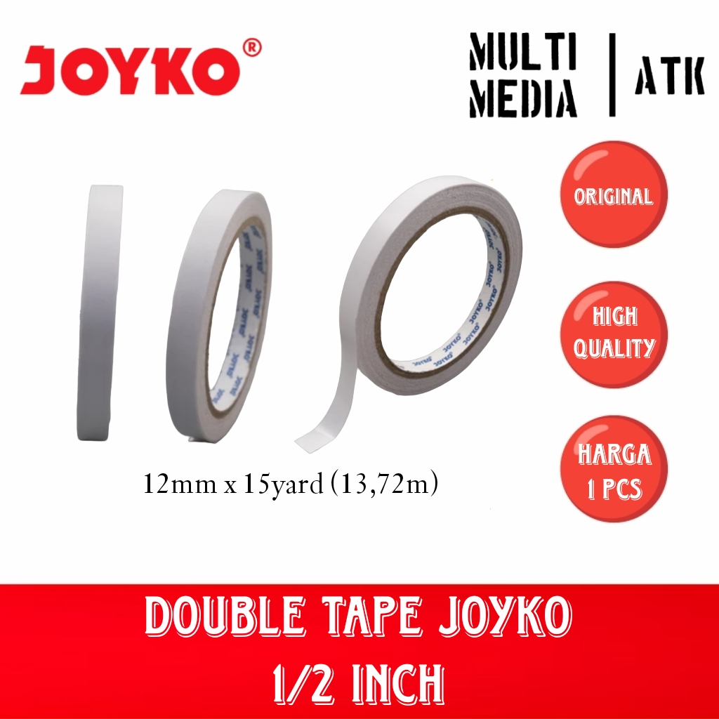 

DOUBLE SIDED TAPE JOYKO / PEREKAT 2 SISI 12 MM X 15 YARD