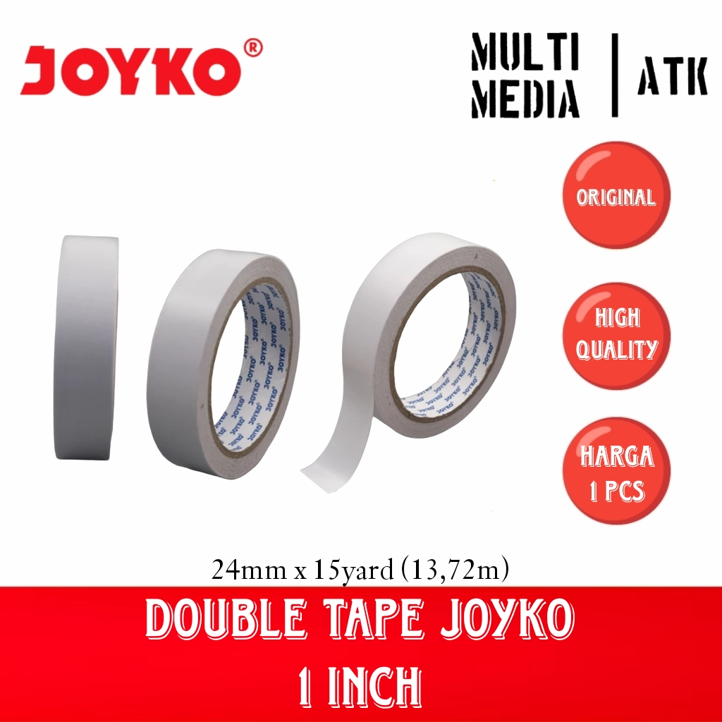 

DOUBLE SIDED TAPE JOYKO 1 INCH / PEREKAT 2 SISI 24 MM X 15 YARD