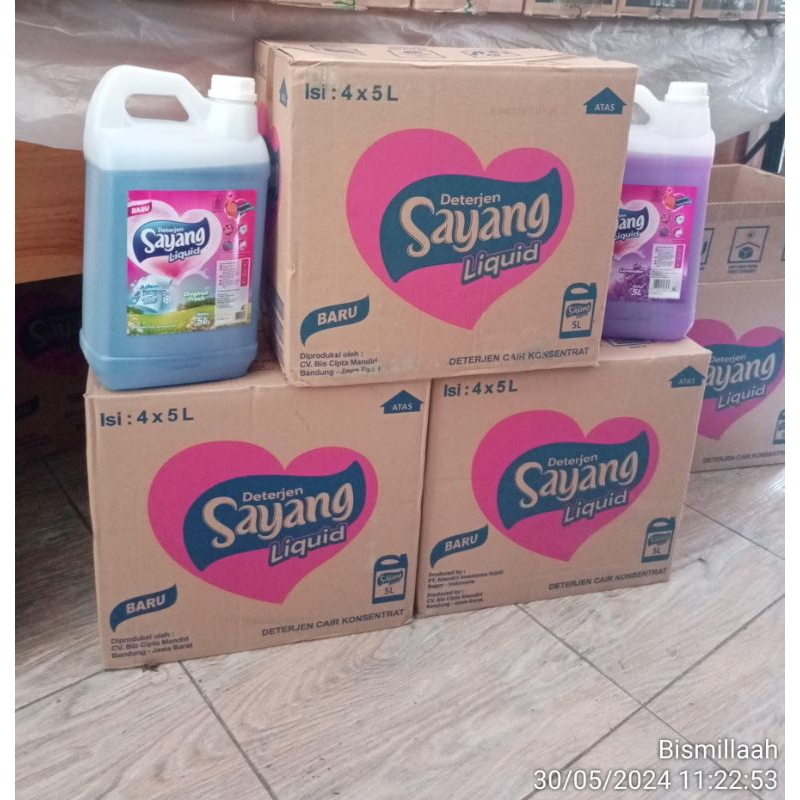 (1 DUS) Detergen SAYANG Cair 5 Liter, Detergent Liquid Teknologi Busa Salju