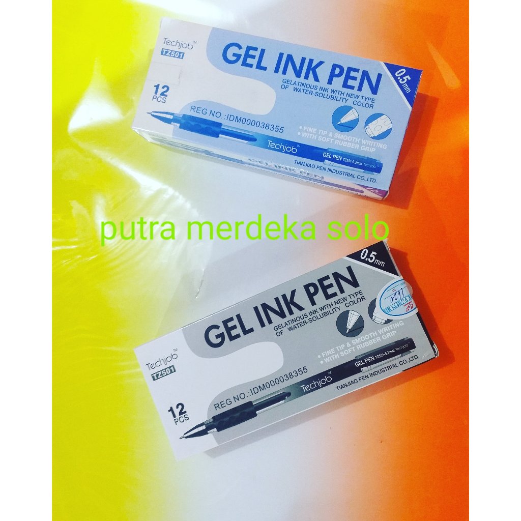 

Ballpoint, Bolpen, Pulpen Gel Techjob 0.5mm TZ501 Hitam Biru