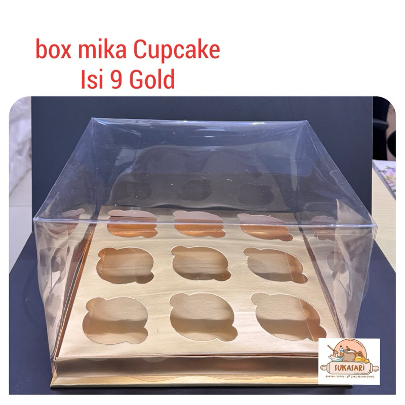 Mika cupcake isi 9 GOLD box cupcake muffin packaging cake box