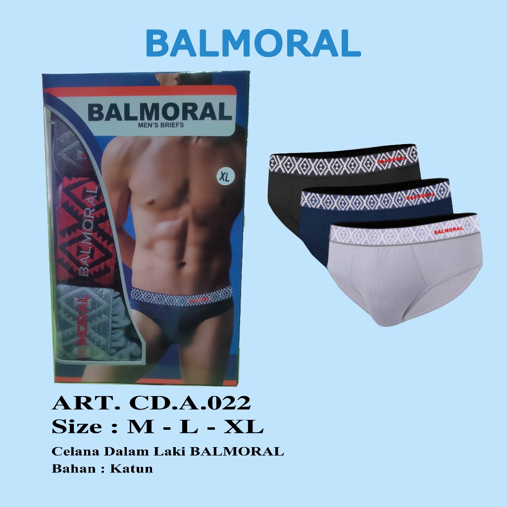Balmoral Original Men's Briefs (Celana Dalam Pria) ART. CD.A.22 - - Bahan Katun - - Size M - L - XL 