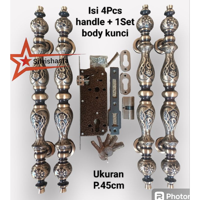 Handle Pintu Manggis Antik Set Komplit Maurah Gagang Pintu Manggis Antik Set Komplit Murah
