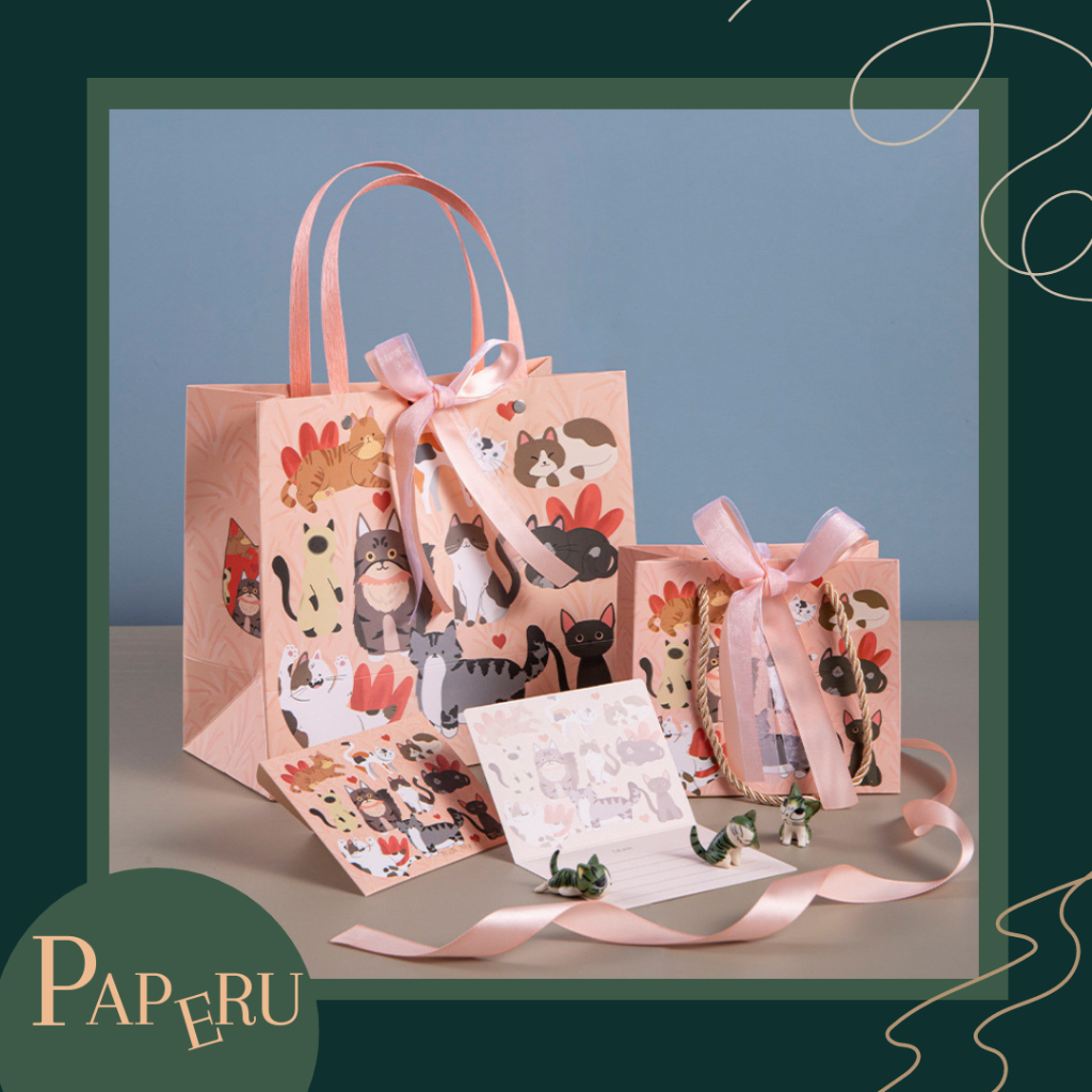 

[PAPERU] Kitty Pattern Paperbag Premium Quality Kantong Kado Kualitas Tinggi Gift Goodie Bag Hampers Anak
