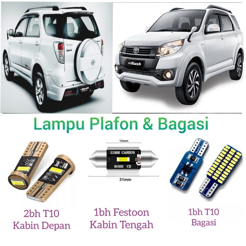 Set Lampu Kabin mobil Toyota Rush Terios LED plafon bagasi