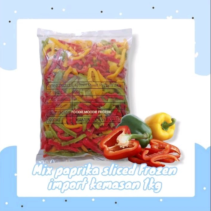 Mix paprika slice 1kg/paprika potong/ sayur paprika/ paprika frozen