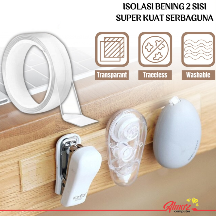 

Double Tape Bening Tahan Air Isolasi Gel 2 Sisi Tanpa Bekas Super Kuat