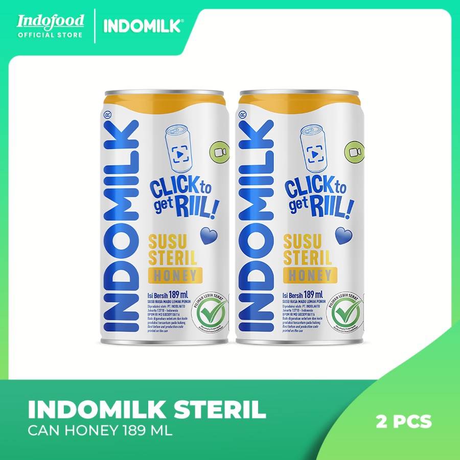 

2 PCS - Indomilk Steril Can Honey 189 mL