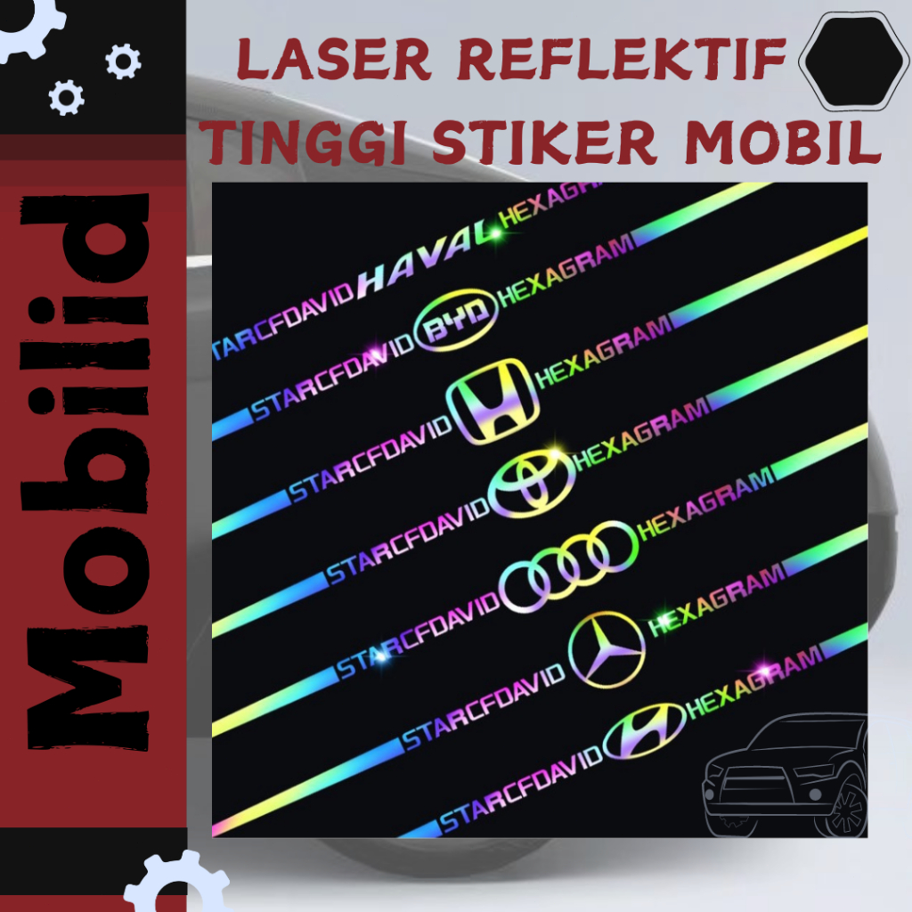 Hologram Stiker  3D Mobil Stiker Mobil 3D Hologram 60cm Stiker Mobil Styling Rainbow Sticker