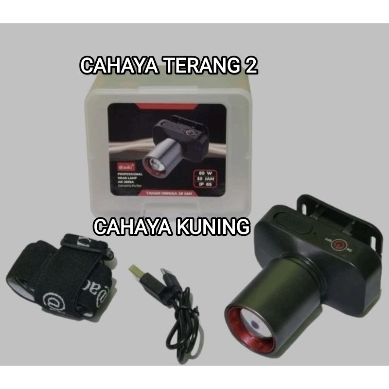 SENTER KEPALA @AOKI CaHAYA KUNING JARAK JAUH