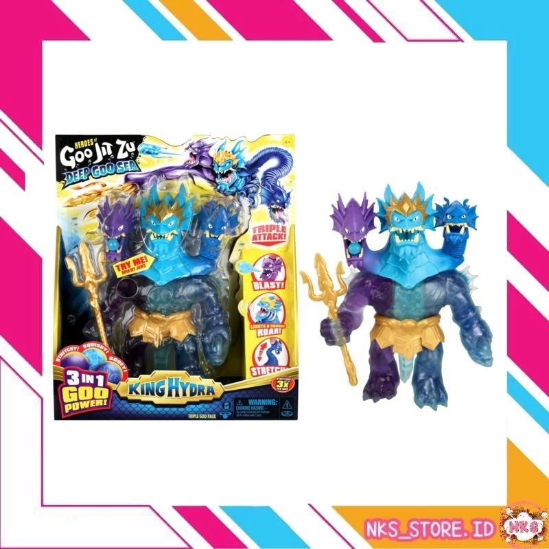 Heroes of Goo Jit Zu S9 Deep Goo Sea King Hydra Mainan Action Figure
