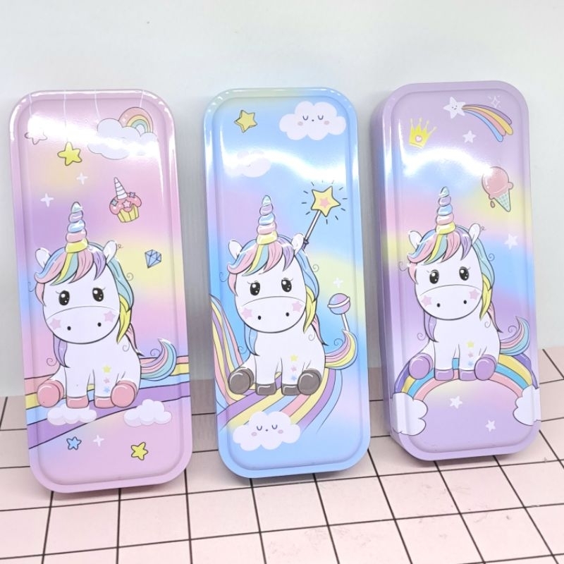 

Kotak Pensil Case Besi 3D Timbul Unicorn Lucu Aesthetic