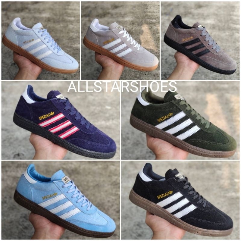 Sepatu Adidas Spezial Handball Sneakers Kasual Warna Hitam Abu Navy Hijau Ice Blue