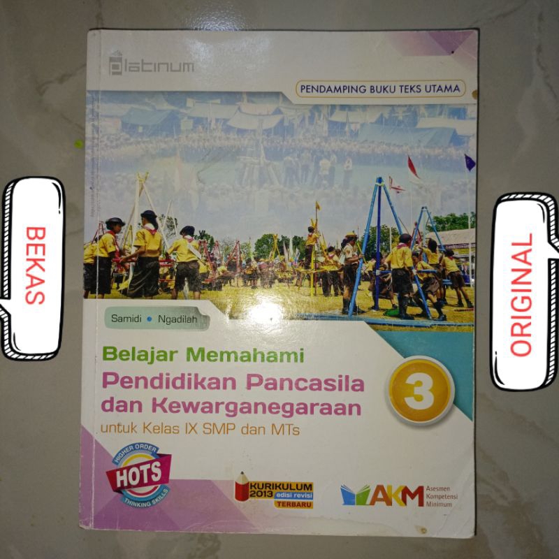 Buku PKN PPKN Pendidikan Pancasila Kewarganegaraan kelas 9 IX 3 III MTS SMP Penerbit Platinum Tiga S