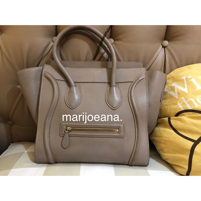 Celine Micro Luggage Tote Handbag Lampo Zipper Céline Preloved Second Original Authentic