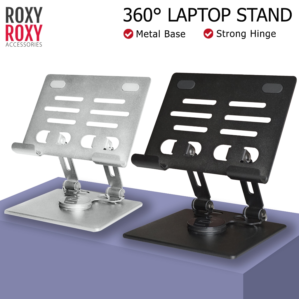 Laptop Stand 360° Rotatable Tablet Holder Stand Dudukan Laptop Portable Lipat Stand Besi Ipad