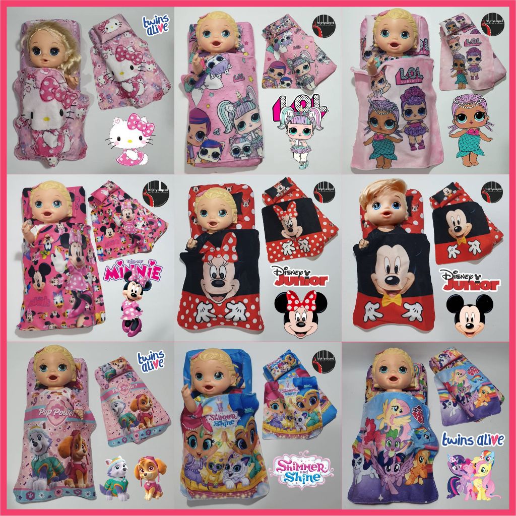 READY  AKSESORIS Boneka Baby Alive Animator MellChan Tempat Tidur Bantal Selimut Kasur LOL Shimmer S
