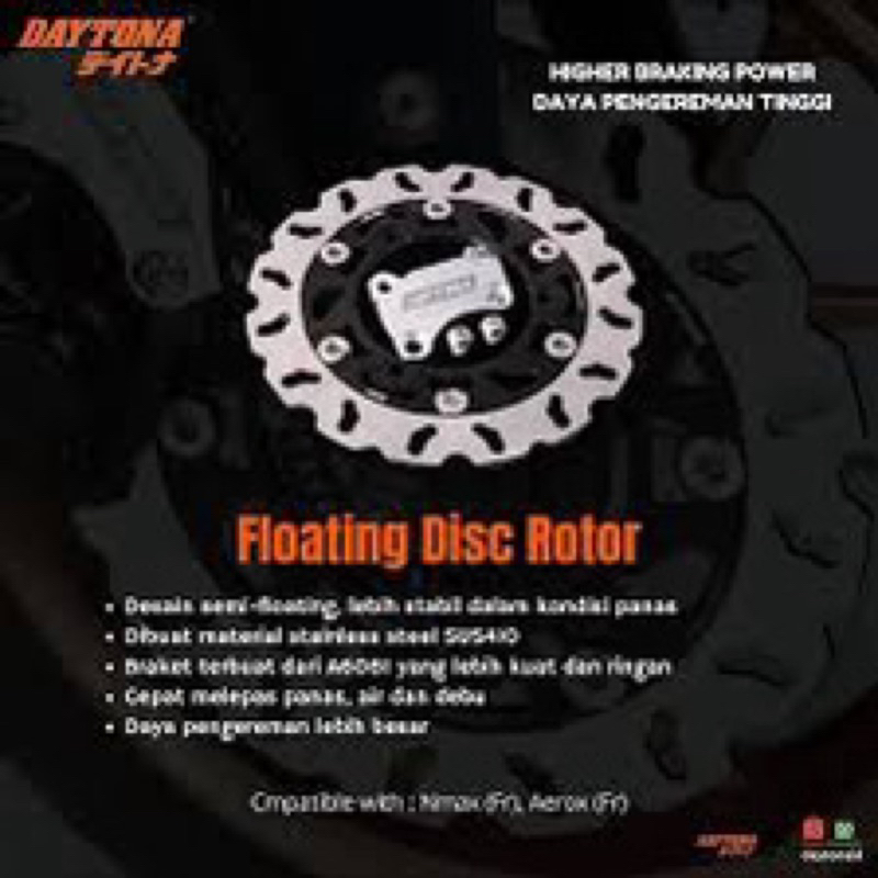 DIS DISK BRAKE ROTOR PIRINGAN CAKRAM DEPAN FLOATING DAYTONA NMAX AEROX 155 OLD 2017-2020 MX KING JUP