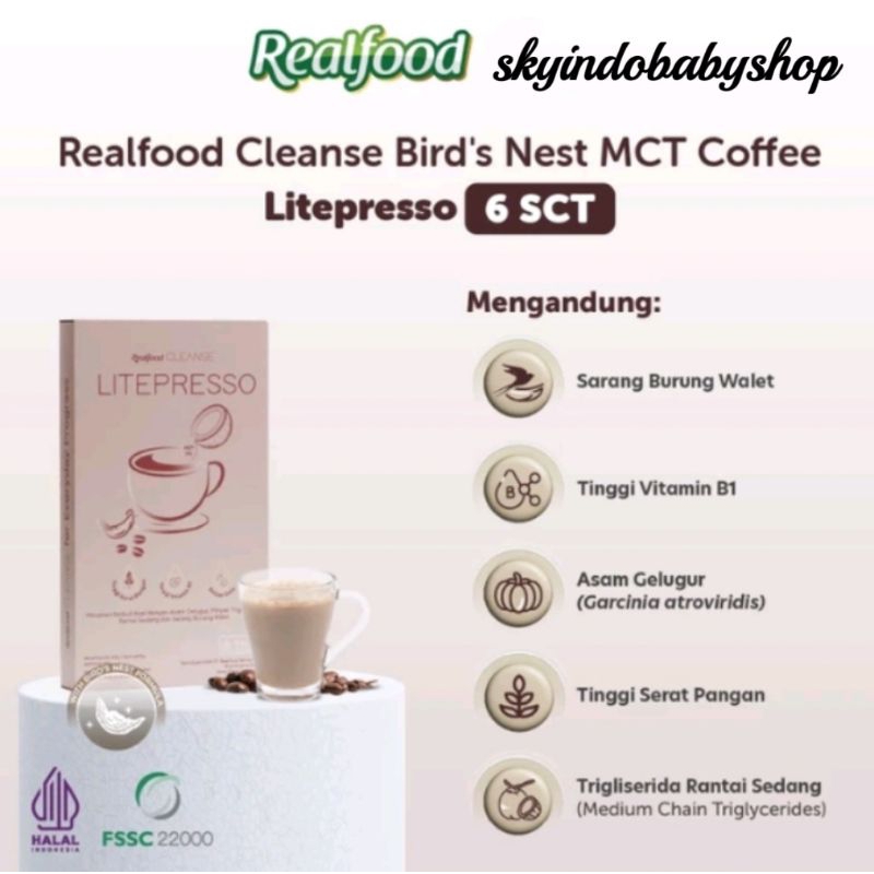 

PROMO Realfood Litepresso Kopi Coffee dnest Cleanse ds Nest MCT Coffee Minuman Kopi Buah Dan Sarang