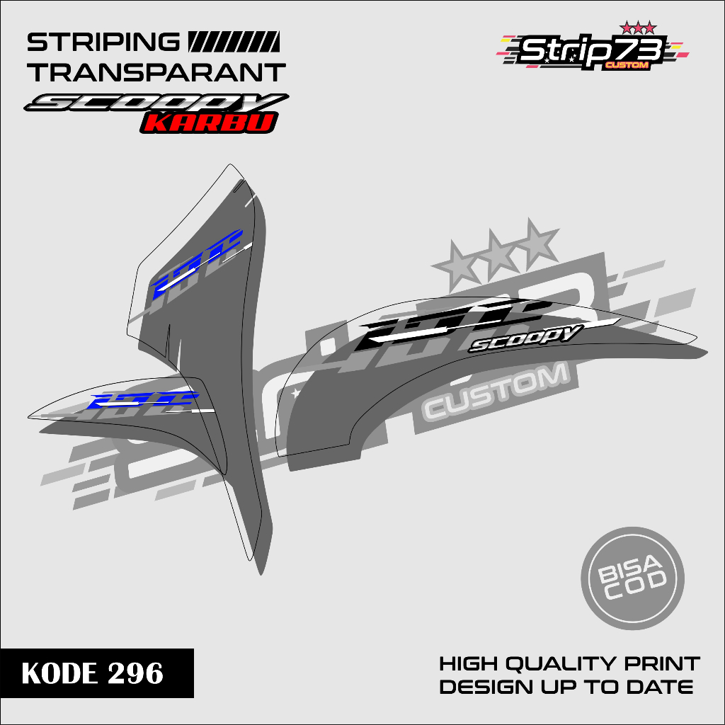 296 STRIPING TRANSPARAN SCOOPY KARBU - STRIPING TRANSPARAN SCOOPY KARBU PREMIUM GRAFIK