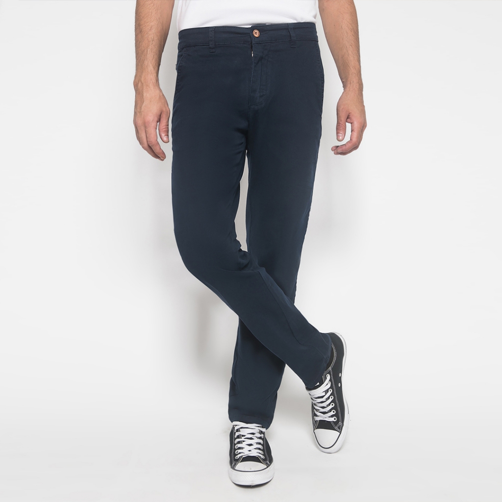 Johnwin - Celana Casual - Celana Chinos - Navy - Slim Fit - ACT.118.218.A366.C