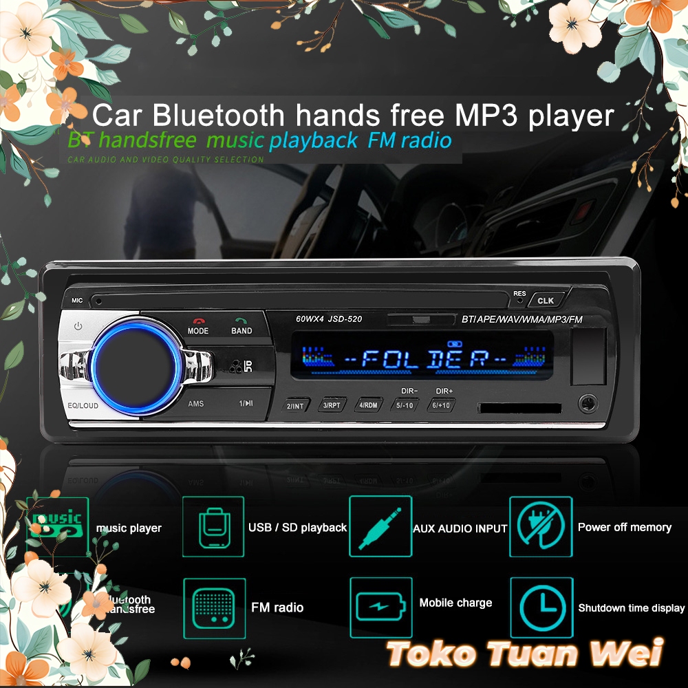 Promosi！！Tape Audio Mobil Jsd-520 Mp3 Player Bluetooth Wireless receiver jsd520