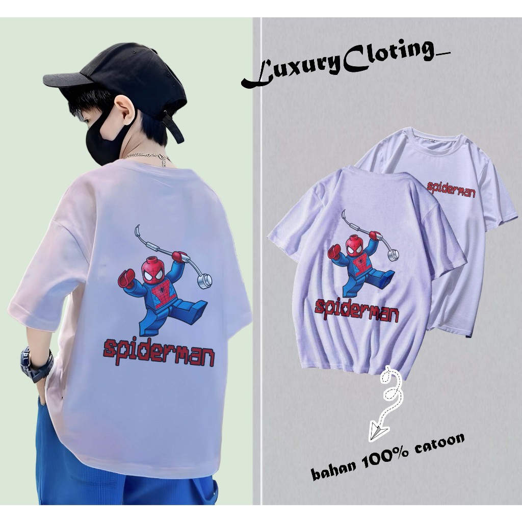 Baju Kaos Anak Lego Spiderman Bahan Premium