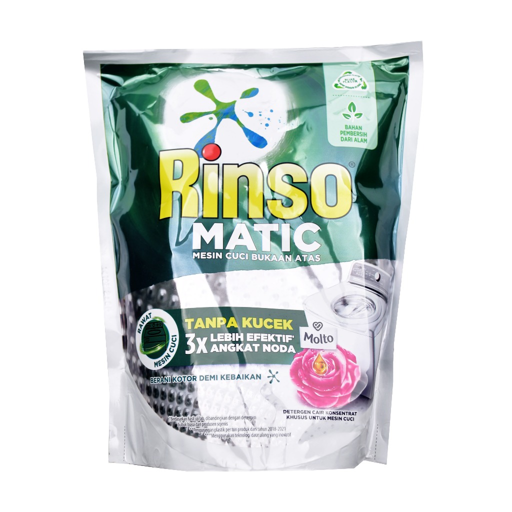 DETERJEN CAIR RINSO MATIC BUKAAN ATAS TOP LOAD 1.6 LITER LIQUID DETERGEN PAKAIAN