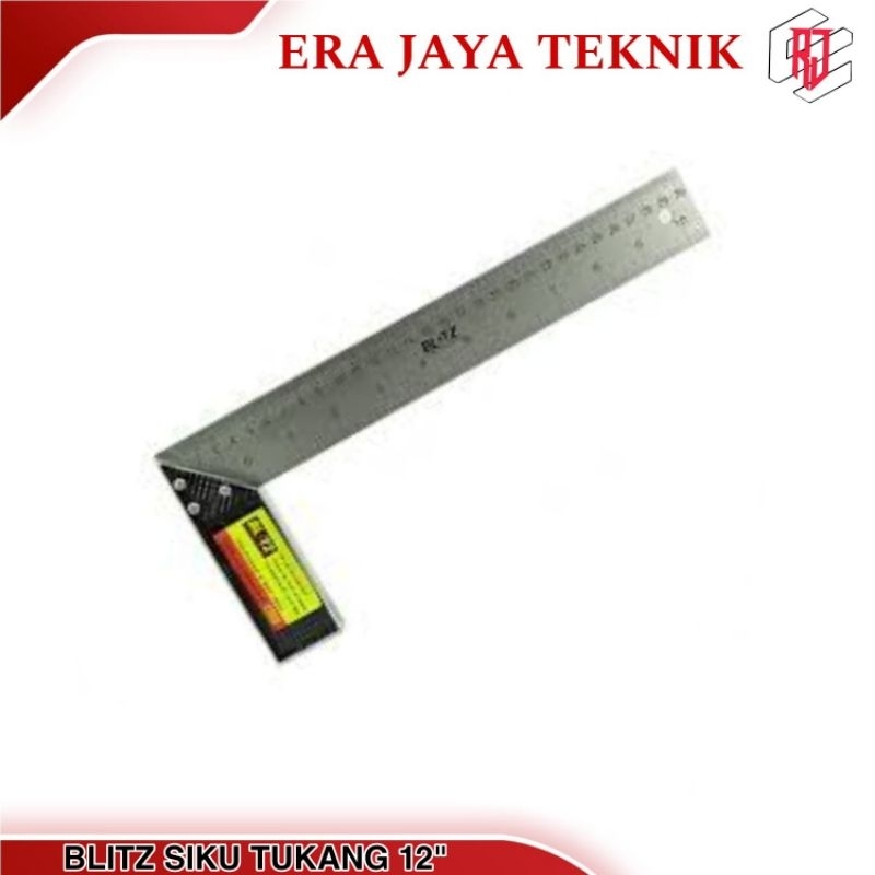 

BLITZ Siku Tukang 12" Stainless steel Penggaris Sudut 30cm