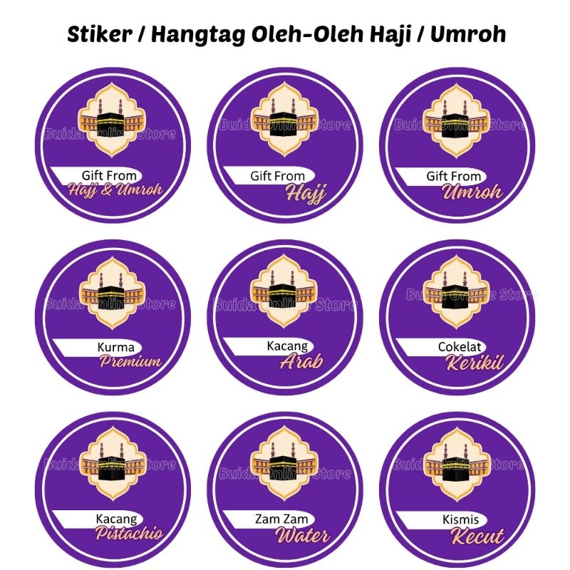 

Stiker Sticker Kurma Premium Kacang Arab Fustuk Kismis Ajwa Sukari Golden Valley Bulat ungu series oleh-oleh haji umroh gift bingkisan zamzam water almond nabawi dekorasi toples mika dus box Label Kemasan Segel Packaging Hampers Sealer