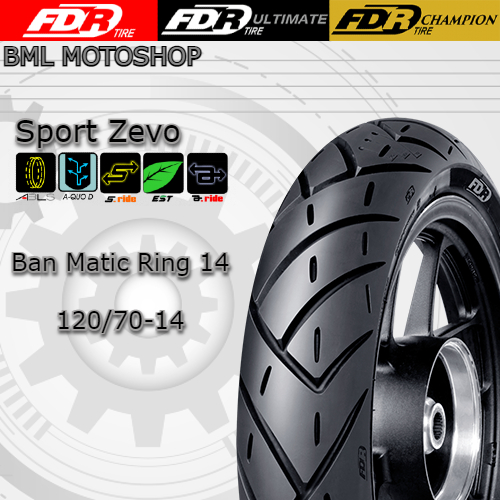 Ban Matic Tubeless FDR 120/70-14 Sport Zevo Ban Belakang Aerox Vario 160