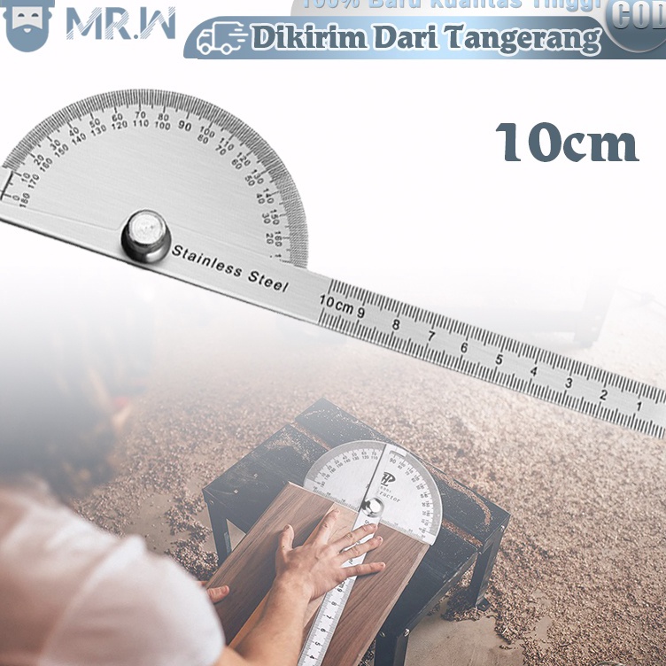 

Berkualitas Tinggi 18 Derajat Busur Derajat Stainless Protactor Alat Ukur Sudut 1mm Protractor Penggaris Jangka Busur Degree Protractor