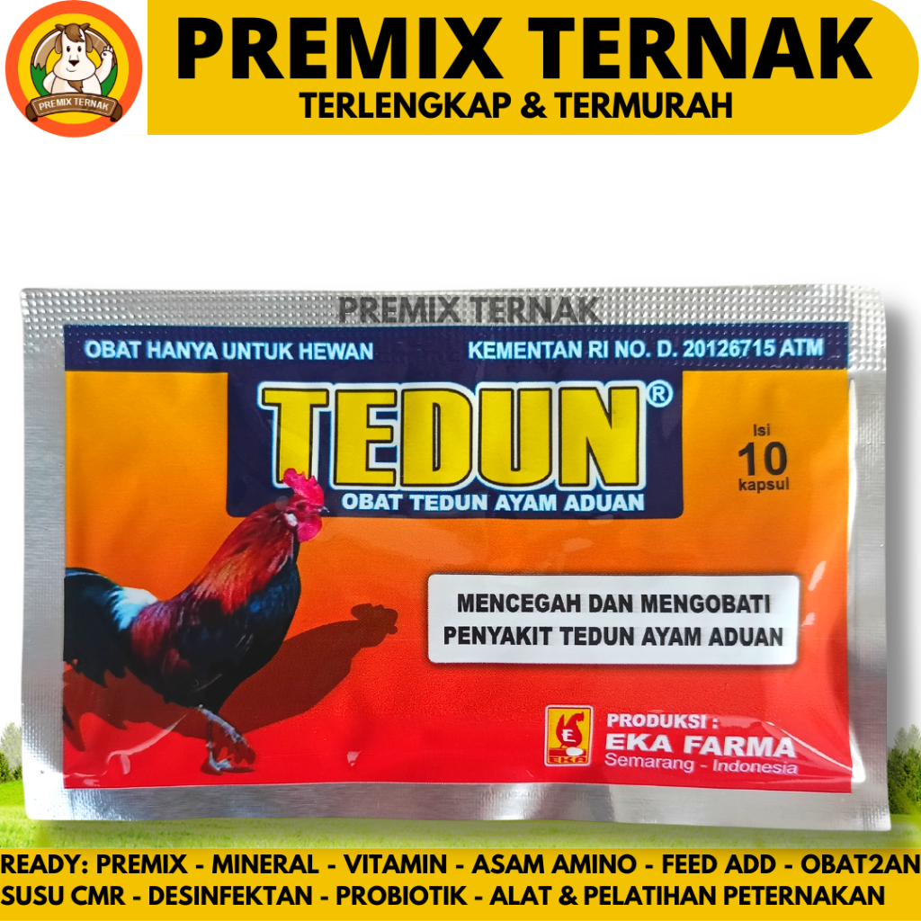TEDUN 10 KAPSUL EKA FARMA - Obat Ayam Aduan Turun Urat Ayam Pincang Obat Kaki Ayam Turun Urat Bengka