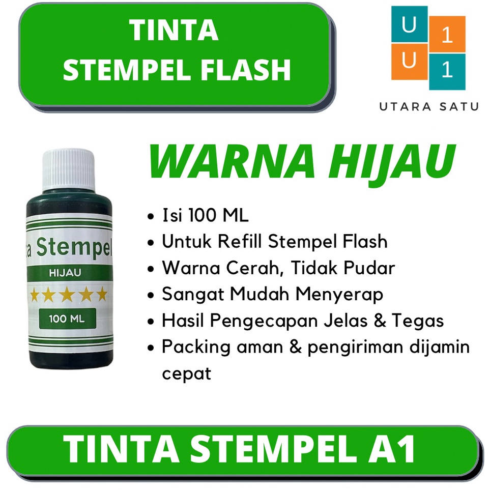 

Terkini Tinta Stempel Flash Warna Hijau 1 ML